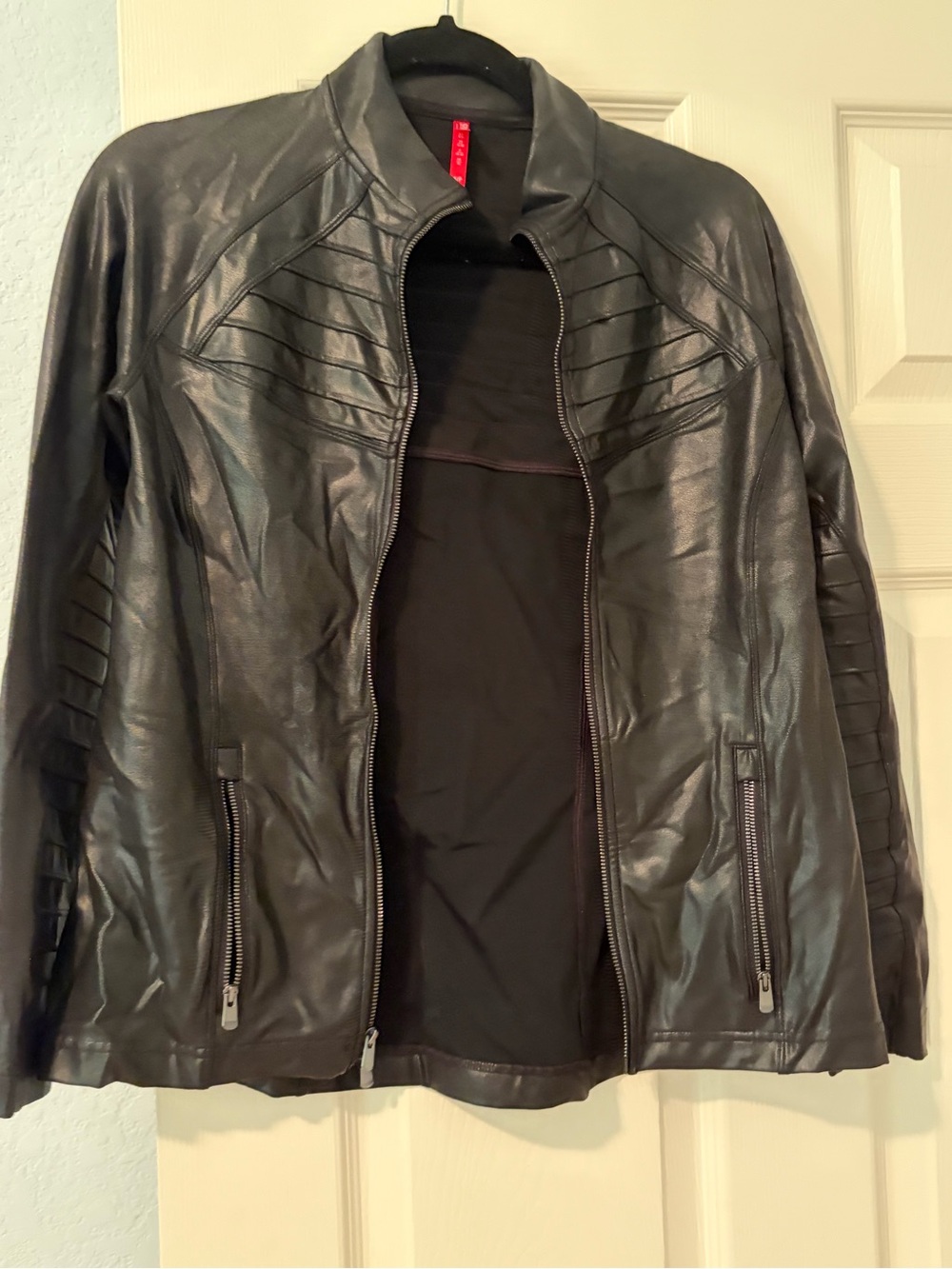 Woman’s Spanx Black Leather Moto Jacket